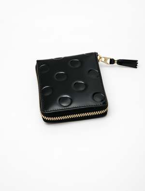Comme des Garçons Embossed Polka Dots Small Full Zip Wallet