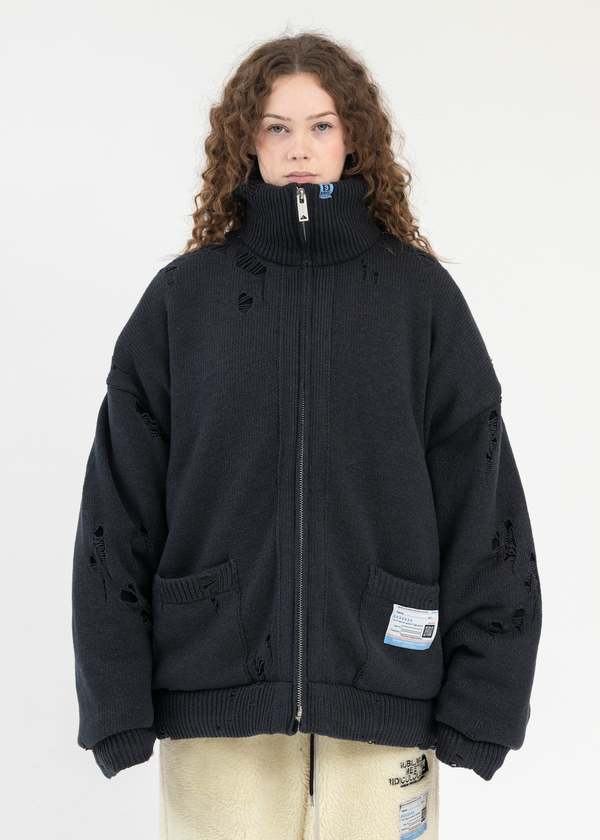 ジャケット・アウター AKM ZIP CARDIGAN BLACK 0a0ff3b0bb3b1eacdcdeb5c1d66b3a