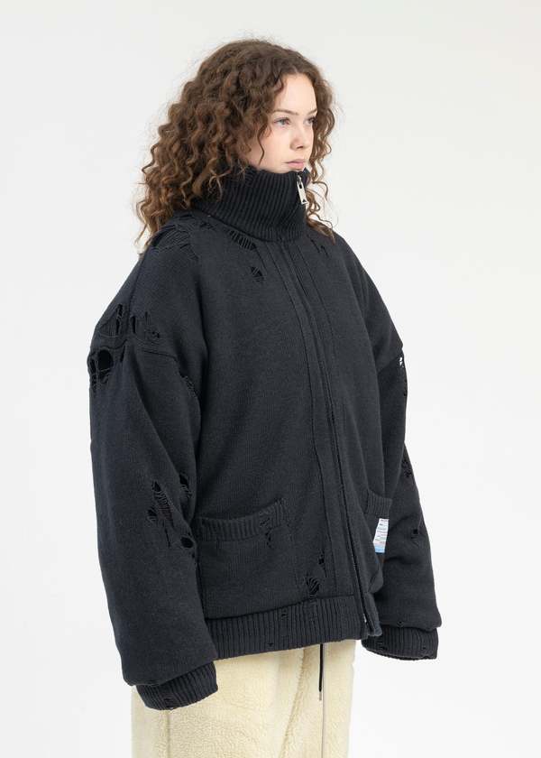 新品未使用❗️完売商品　gypsohila cloud cardigan Black Padded Zip Knit Cardigan | Garmentory