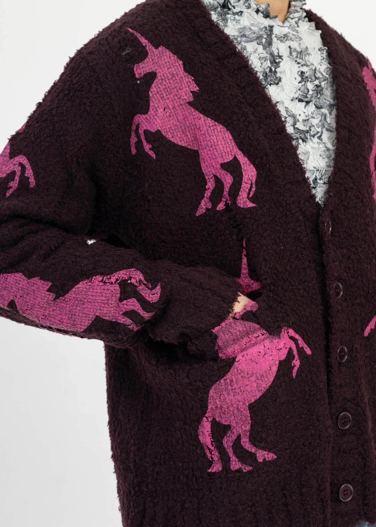 MASU UNICORN GRUNGE CARDIGAN - PURPLE | Garmentory