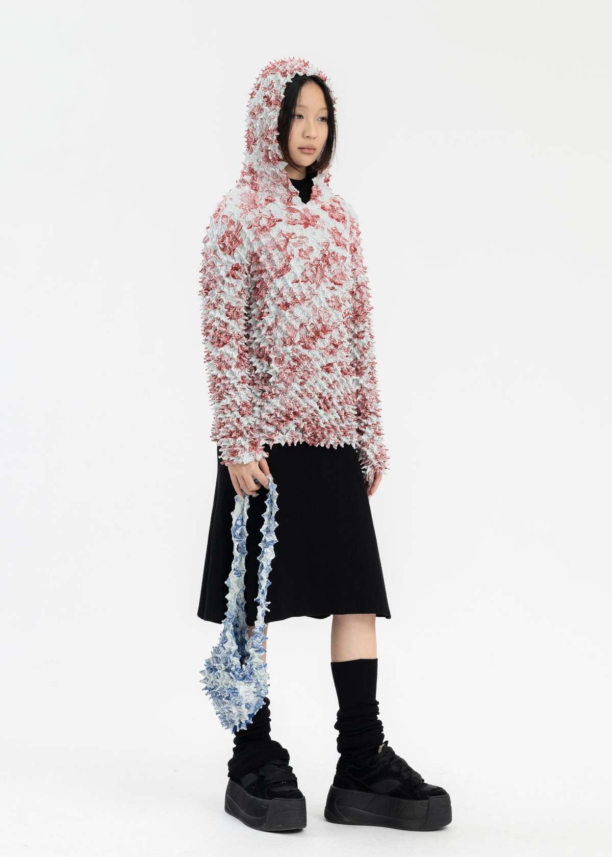 Masu Comic Toile De Jouy Spiky Hoodie - Red/White | Garmentory