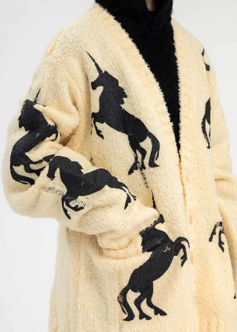 Masu Unicorn Grunge Cardigan - Yellow Multi | Garmentory