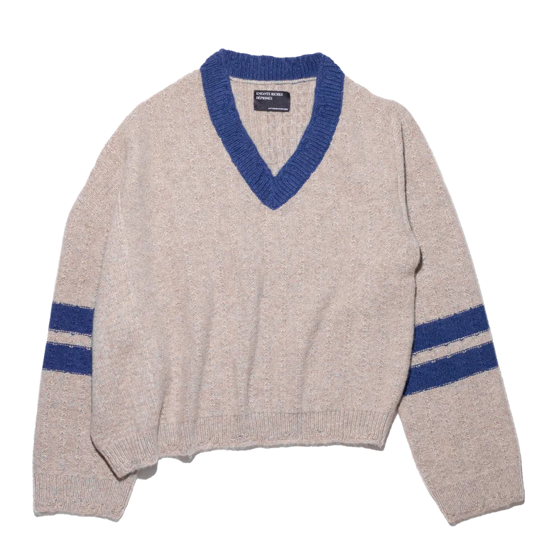 Enfants Riches Déprimés Collegiate Stripes Asymmetrical Sweater