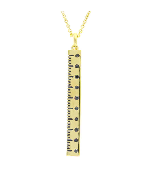 Pave The Way Break The Rules With Black Diamonds Necklace - Gold/Black