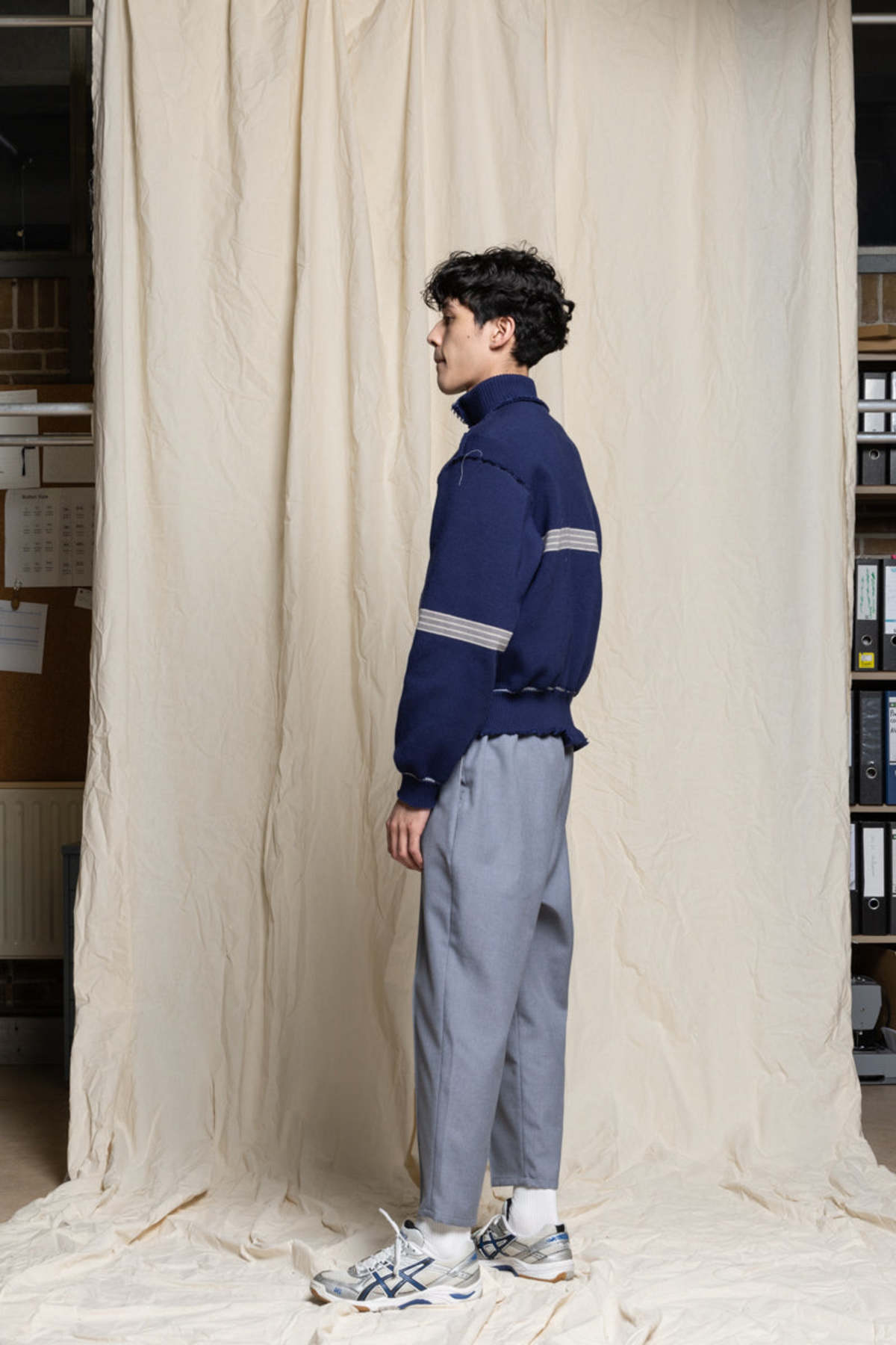 Camiel Fortgens Rib Zip-Up - Stripe Navy | Garmentory