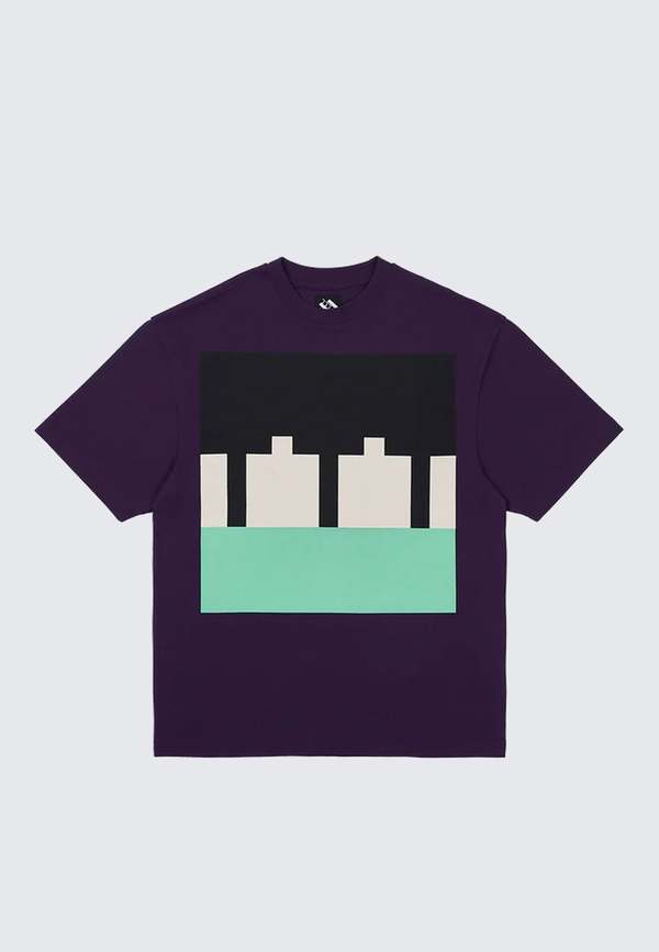 The Trilogy Tapes Block T-Shirt Purple Garmentory