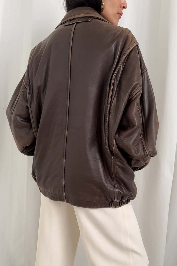 Vintage Unisex Nautica Leather Jacket - Brun | Garmentory Vintage Unisex Nautica Leather Jacket - Brun | Garmentory