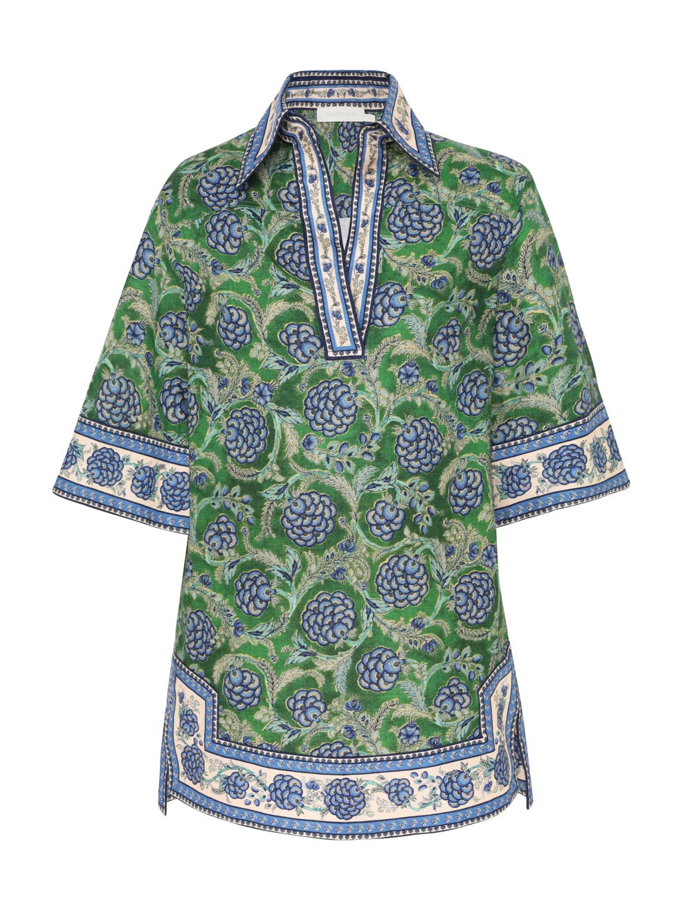Tシャツ・カットソー ZIMMERMANN Women Tunic Tops 1788TRS255GRWCFL GREEN Junie-Tunic-Dress-in-Green-