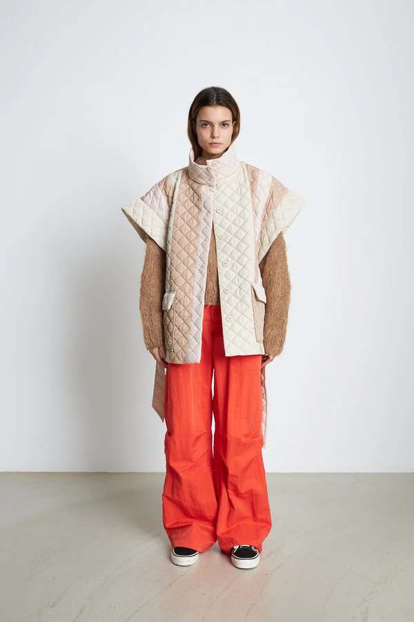 stella nova Quilted Waistcoat - Nude