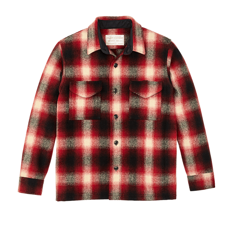 Filson Mackinaw Wool JAC Shirt Red/Black Ombre Plaid