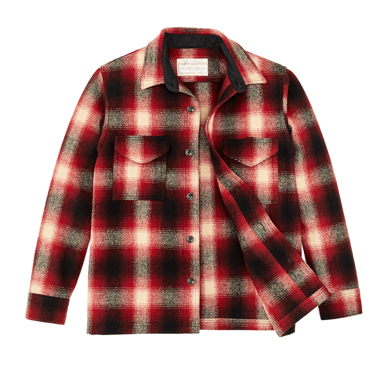 Filson Mackinaw Wool JAC Shirt Red/Black Ombre Plaid