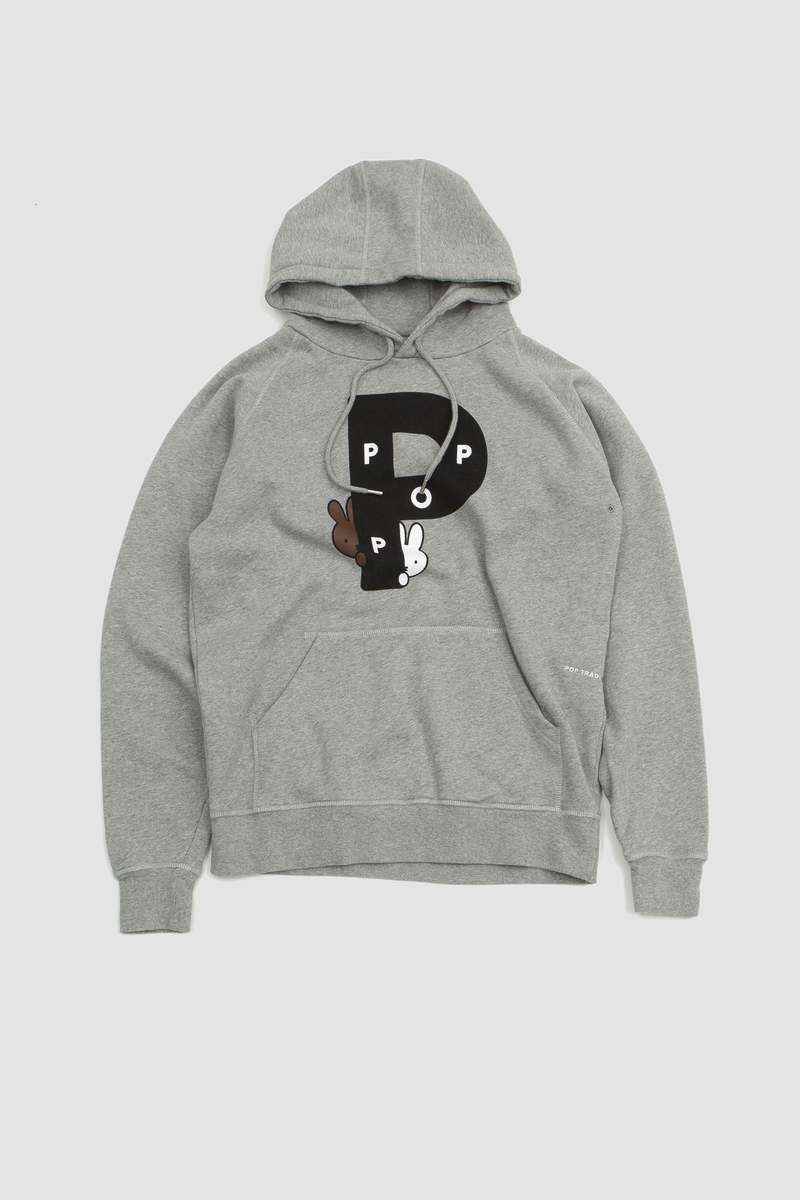 Pop Trading Company Miffy Big P Hooded Sweat - Light Heather