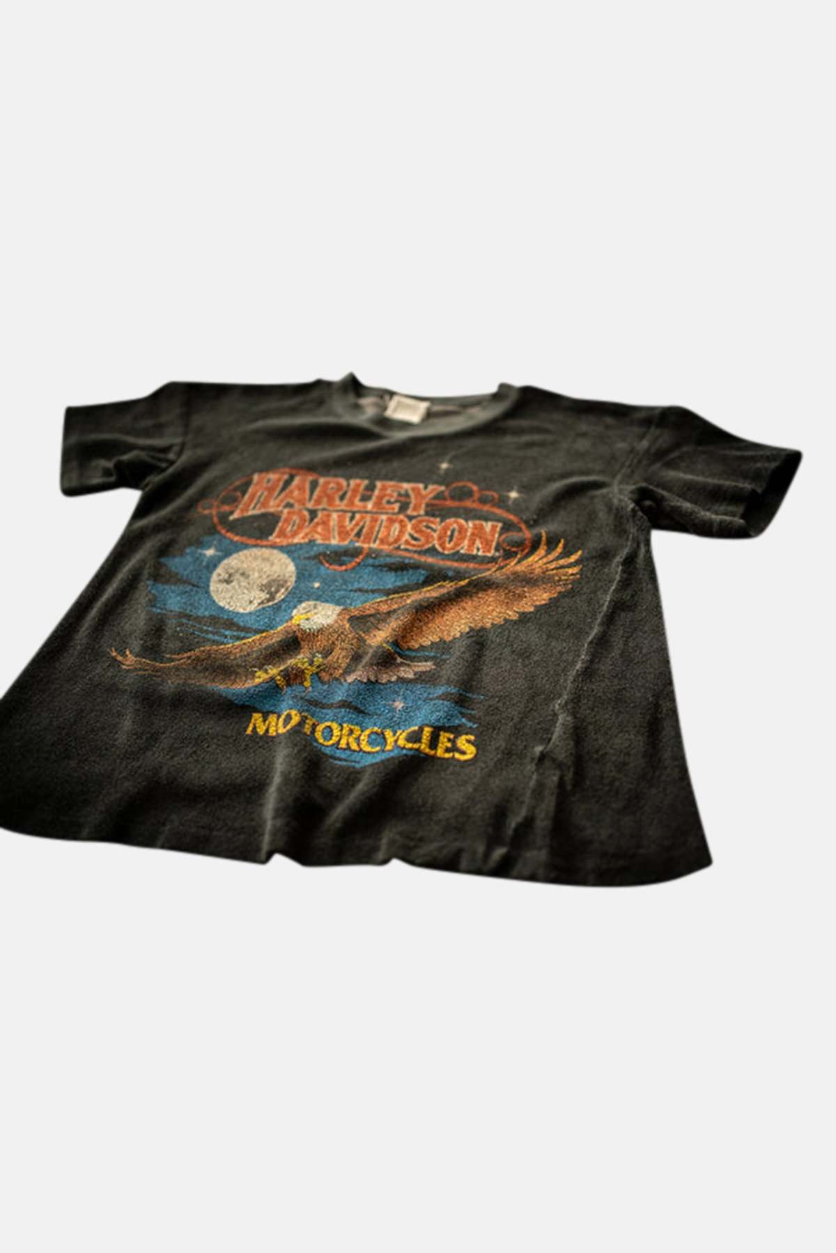 MadeWorn Harley Davidson Terry Crop Tee - Coal Pigment