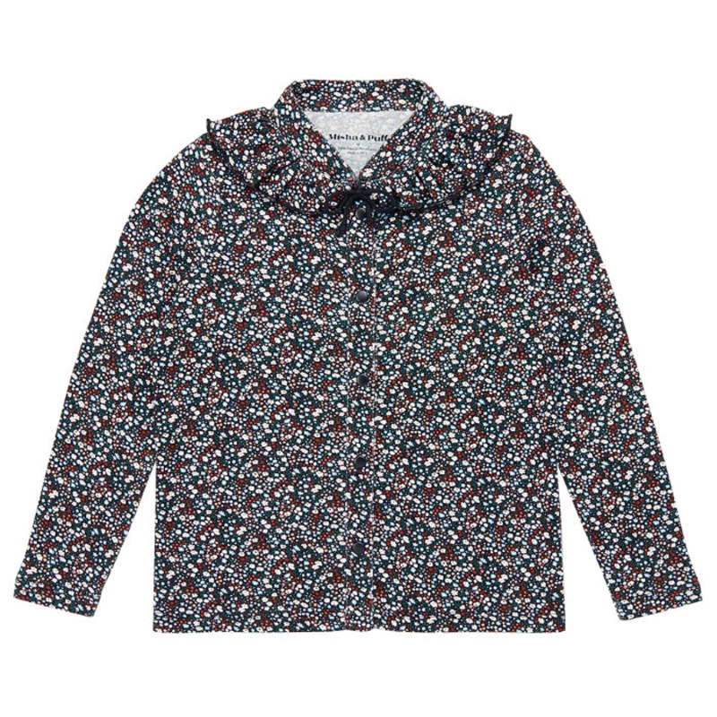 Misha & Puff Child Rowan Top Carbon Mini Floral | Garmentory 