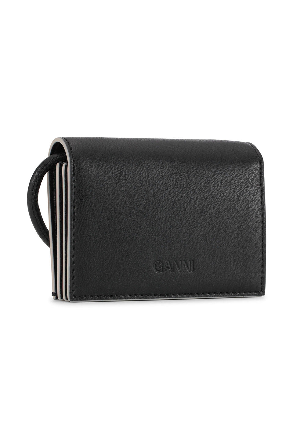 Ganni Black Recycled Leather Wallet main image 0