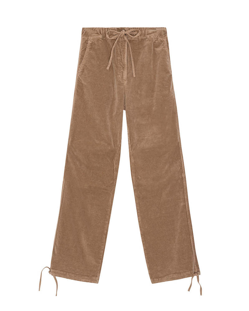 Ganni Washed Corduroy Drawstring Pants - Brown Washed Ganni Washed Corduroy Drawstring Pants - Brown Washed