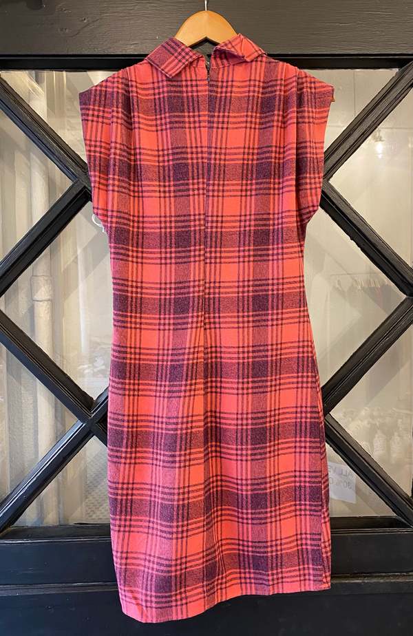 stateside pleated fleece dress Stateside Hudson Plaid Mini Pleated Dress - Hibiscus