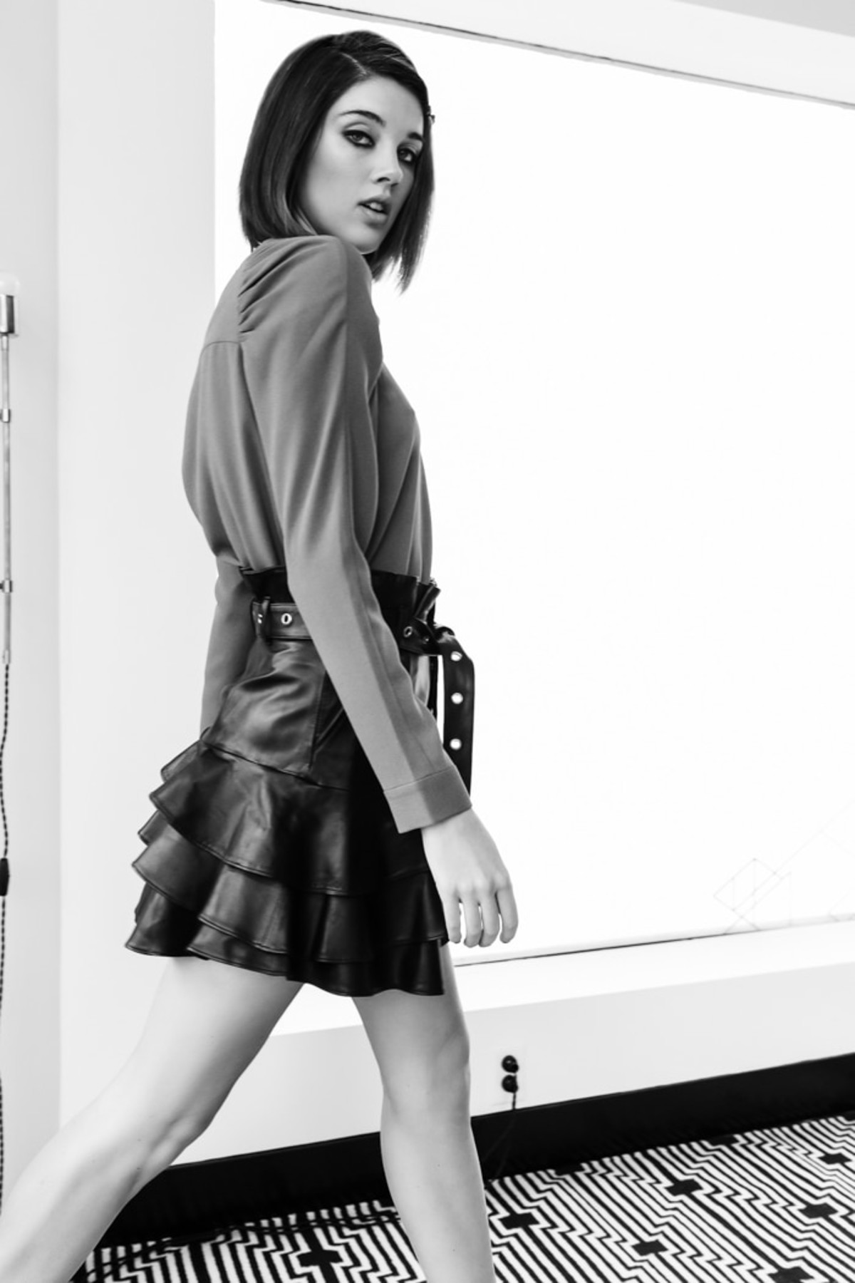 marissa webb leather dress MARISSA WEBB black leather ryland dress