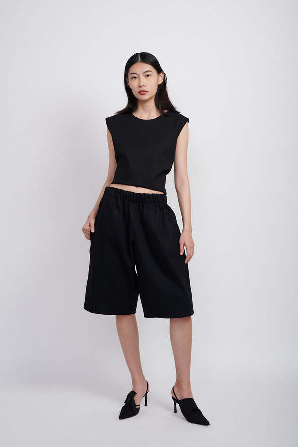 Ashley Rowe Baggy Denim Jorts - Black Ashley Rowe Baggy Denim Jorts - Black