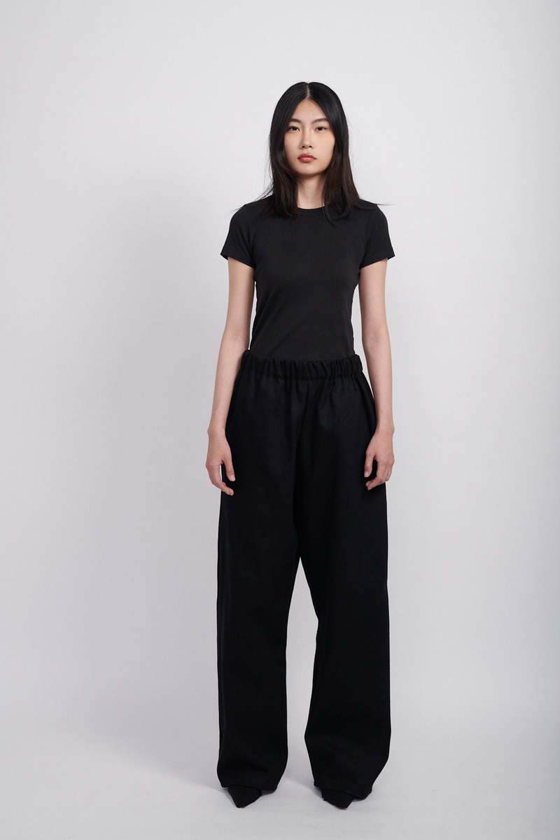 Ashley Rowe BAGGY DENIM PANTS - BLACK