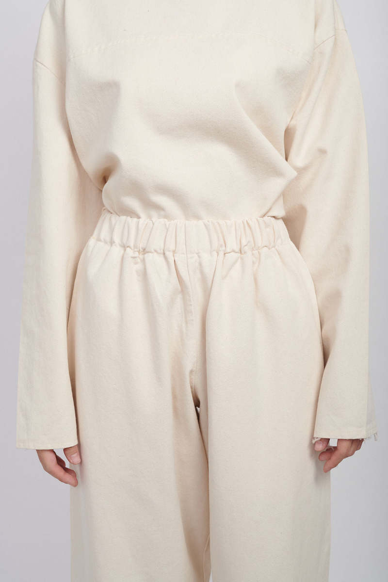 Ashley Rowe Baggy Denim Pants - Cream Ashley Rowe Baggy Denim Pants - Cream