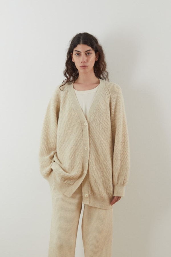 Wol Hide Moss Cardigan - Ecru