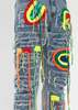 Richgainer Embroidery Patchwork Distreseed Jeans - Blue Multi - Thumbnail 2