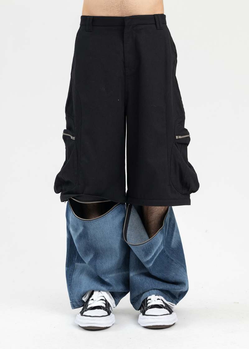 NAMESAKE Felix Detachable Knee Cargo Jeans | hlorenzo