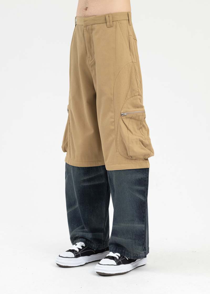 Namesake Felix Detachable Knee Cargo Jeans - Gobi Camel Namesake Felix Detachable Knee Cargo Jeans - Gobi Camel