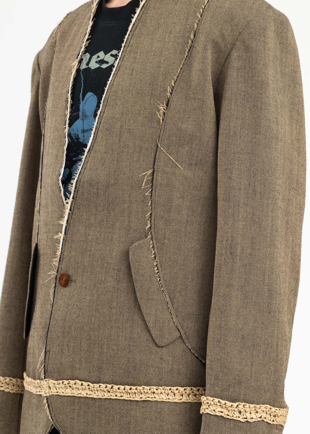 NAMESAKE OAK HERRINGBONE MARTIN CUTAWAY BLAZER - Multi | Garmentory