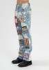 RICHGAINER WASHED LIGHT BLUE EMBROIDERY PATCHWORK JEANS - Blue - Thumbnail 4