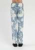RICHGAINER WASHED LIGHT BLUE EMBROIDERY PATCHWORK JEANS - Blue - Thumbnail 6