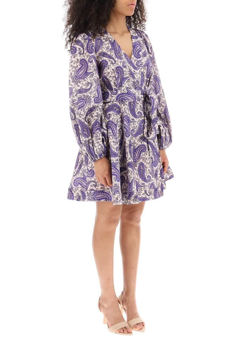 Zimmermann paisley print linen devi wrap minidress - Multi