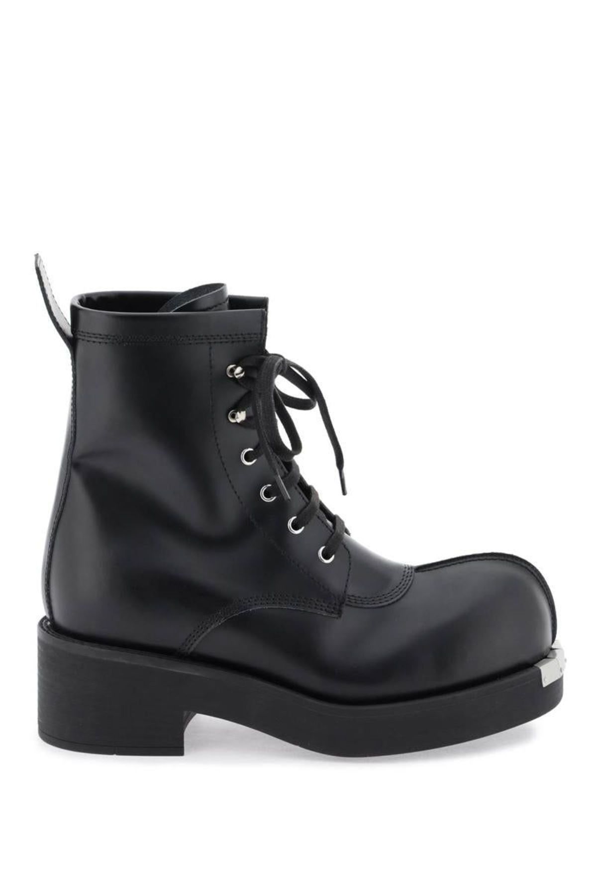 MM6 Maison Margiela leather lace-up ankle boots - Black  display picture 2