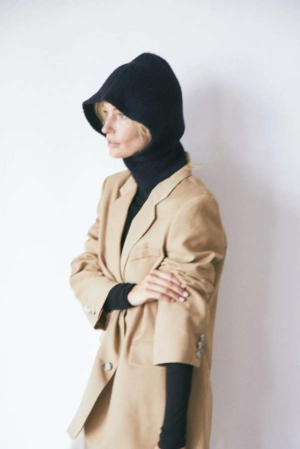 JANESSA LEONE. WHISKEY HAZEL WOOL HOOD Janessa Leone Hazel Balaclava | Garmentory main image 4