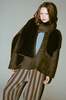 CAWLEY STUDIO Sheepskin Suede Shell with Scarf Jacket - Chocolate - Thumbnail 1