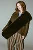 CAWLEY STUDIO Sheepskin Suede Shell with Scarf Jacket - Chocolate - Thumbnail 9