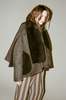 CAWLEY STUDIO Sheepskin Suede Shell with Scarf Jacket - Chocolate - Thumbnail 11