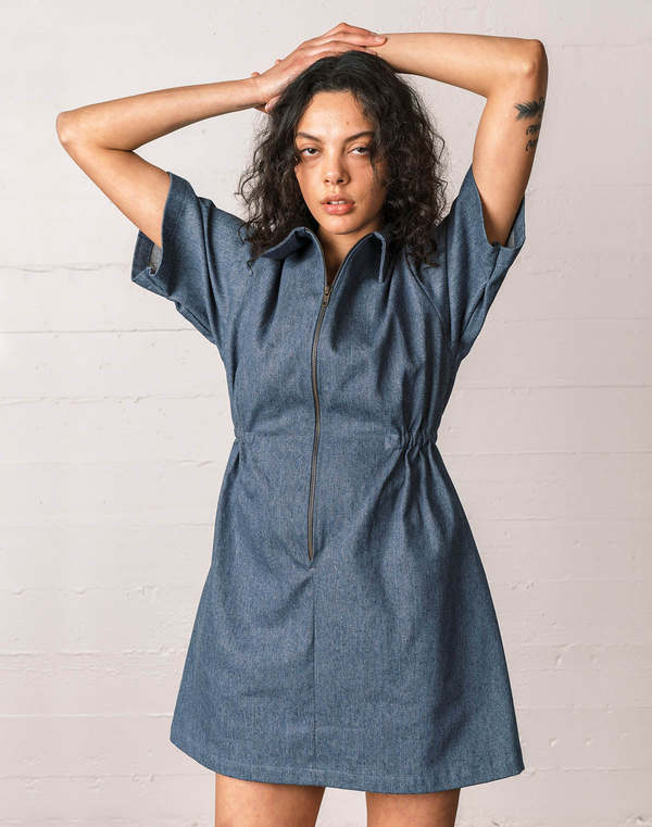 white christmas dresses Noble Adult Utility Dress: Pebble Blue – Edge of Urge main image 1