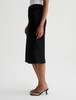AG Jeans Denim High-Waisted Midi Tefi Skirt - Washed Black Shade - Thumbnail 4
