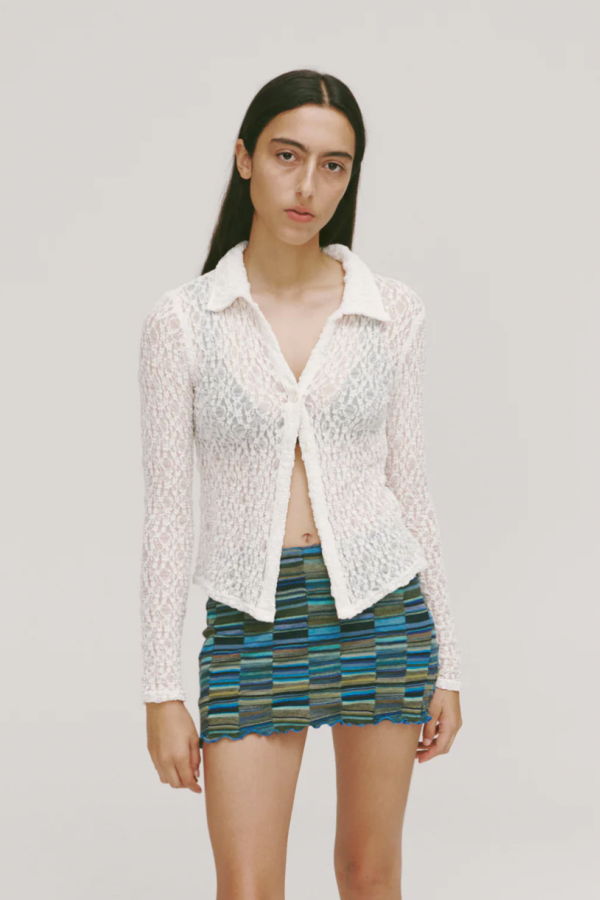 permanent vacation Impression Lace Cardigan - Ivory