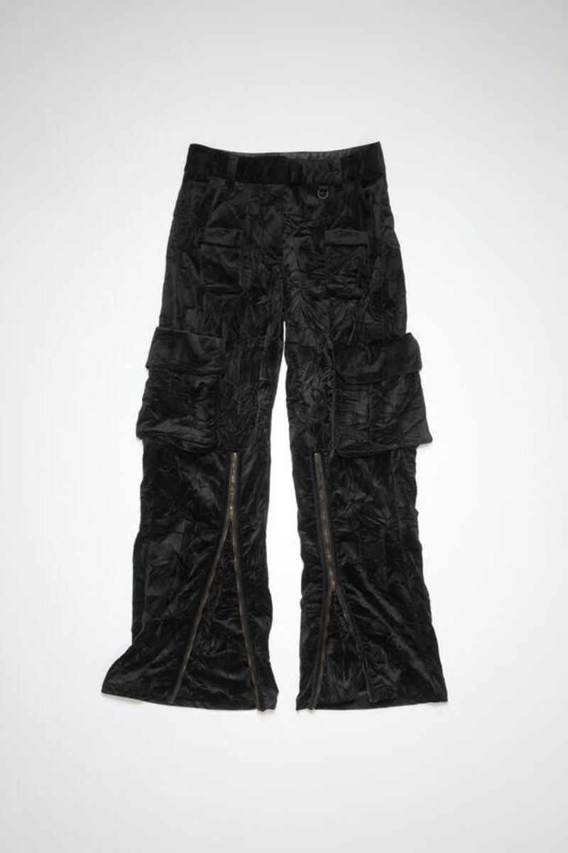 ACNE STUDIOS Crinkled velvet cargo trousers Garmentory