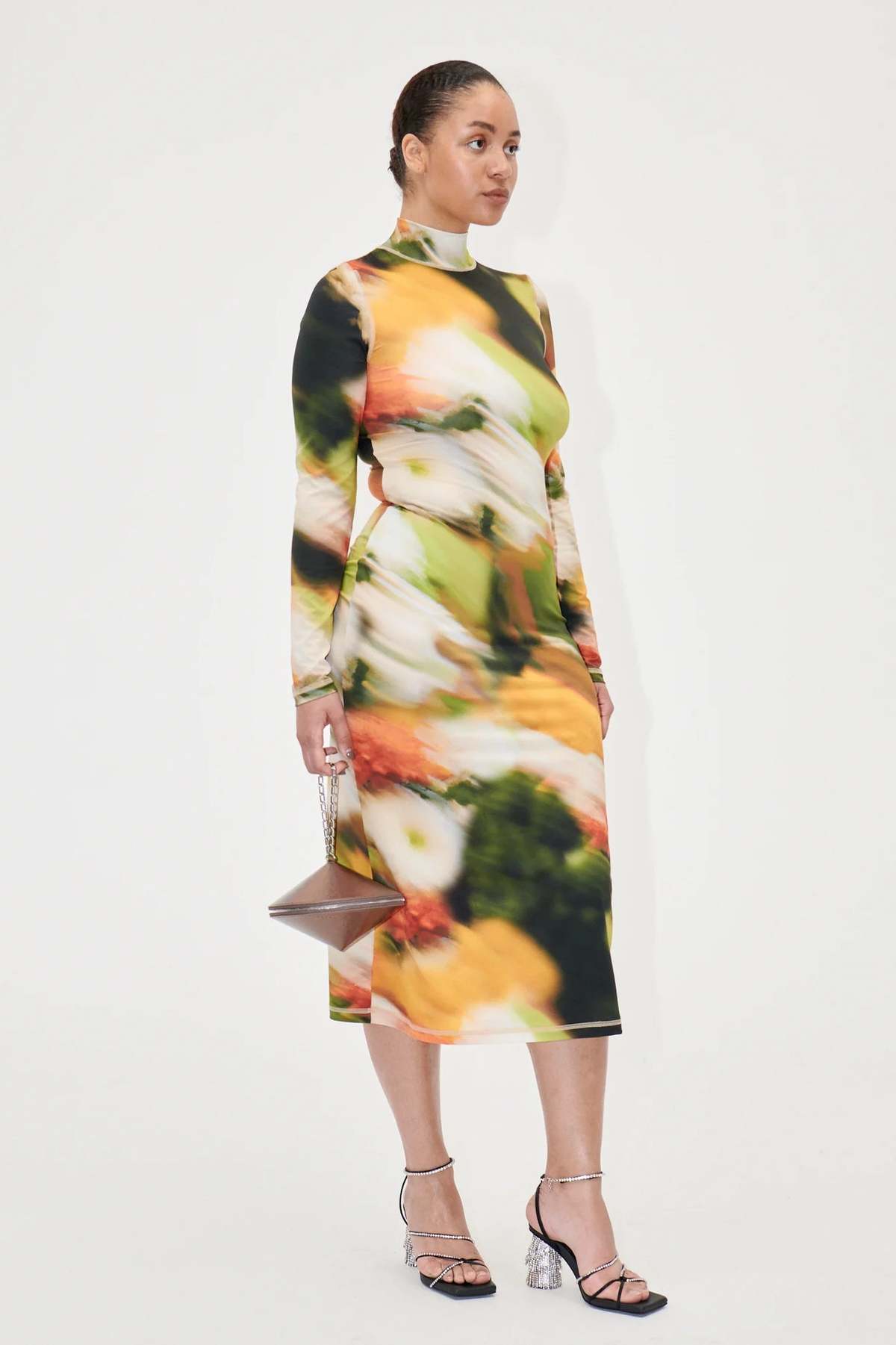 jessie satin midi dress Women's Jessie Satin A-Line Midi Dress - Black In Size Medium