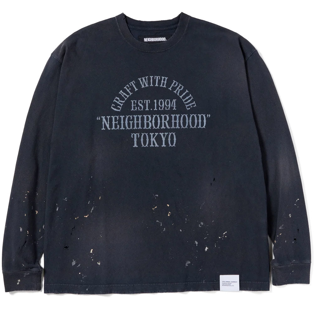 トップス NEIGHBORHOOD DAMAGE CREWNECK LS Damage-Crewneck-LS--Black--