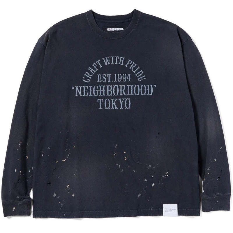 NEIGHBORHOOD DAMAGE SWEATSHIRT sサイズ neighborhood-Black-Damage-Crew