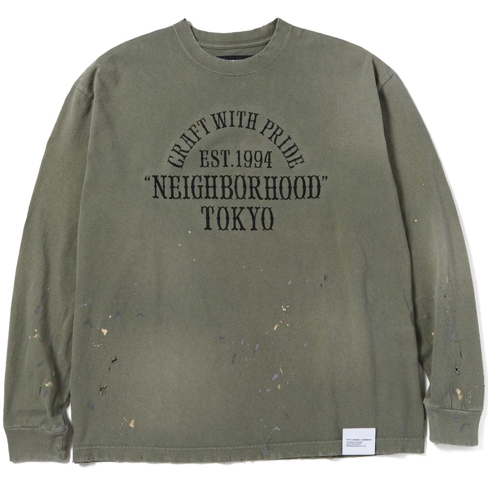 トップス NEIGHBORHOOD DAMAGE CREWNECK LS Damage-Crewneck-LS--Olive-Drab