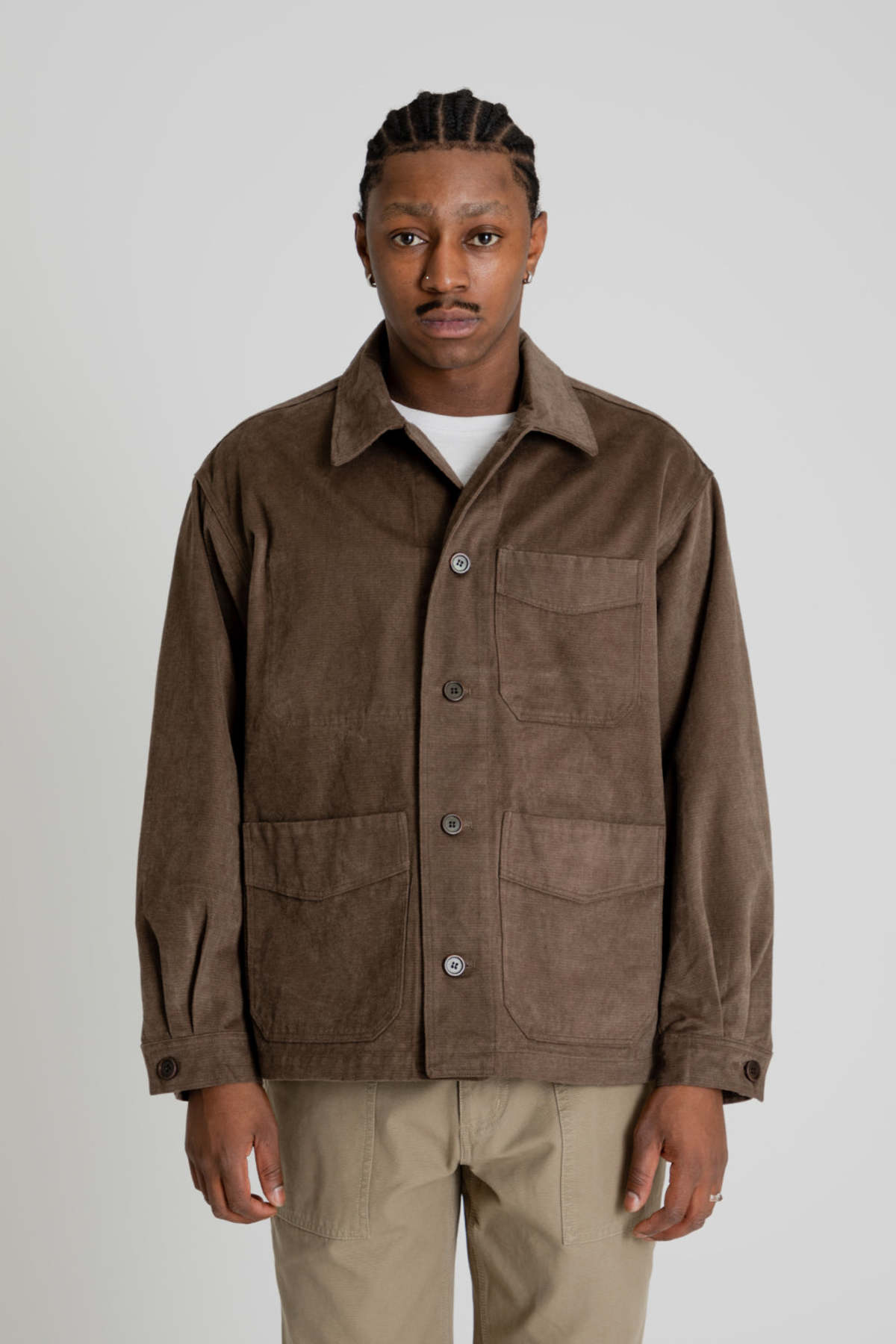 FRIZMWORKS Jungle Moleskin French Work Jacket - Brown | Garmentory