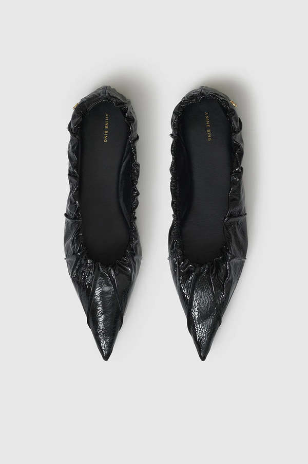 Anine Bing Nadine Flats Black Garmentory