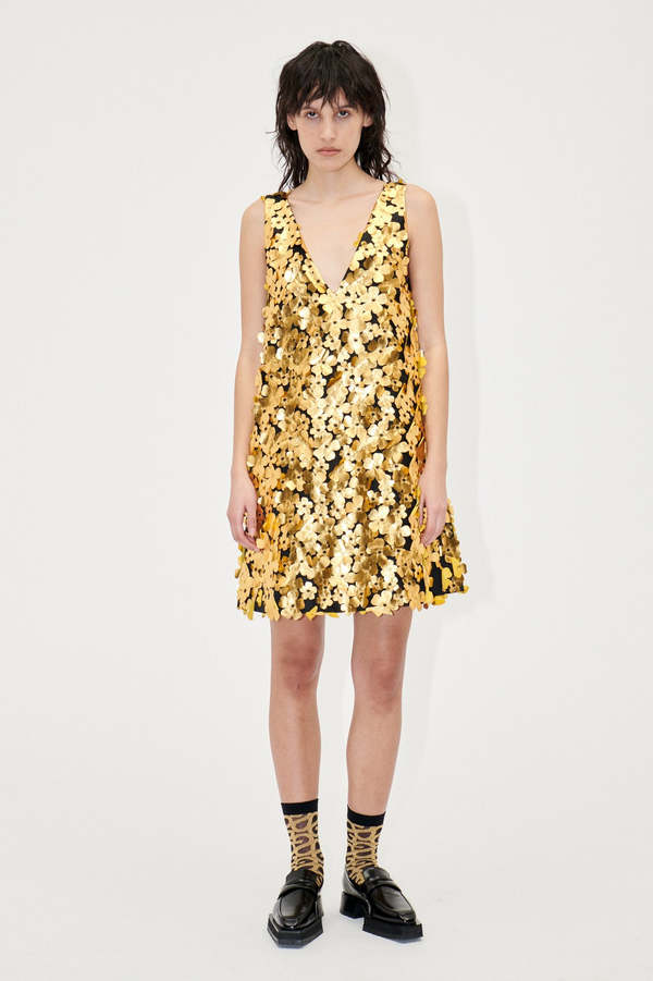 Stine Goya ELENA DRESS - METALLIC GOLD on Garmentory Stine Goya ELENA DRESS - METALLIC GOLD on Garmentory