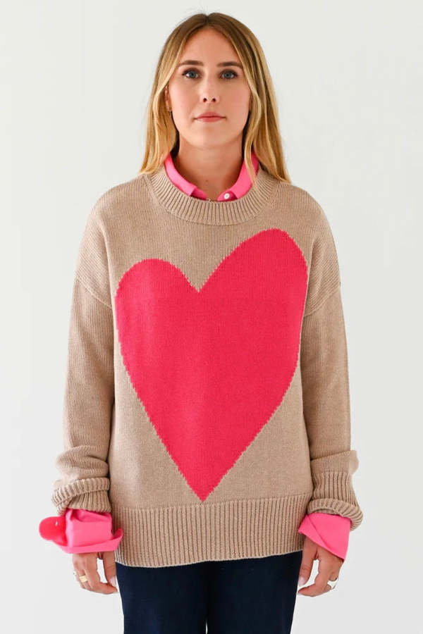 Kerri Rosenthal Suke Tee Contrast Imperfect Heart- White/Indigo main image 1